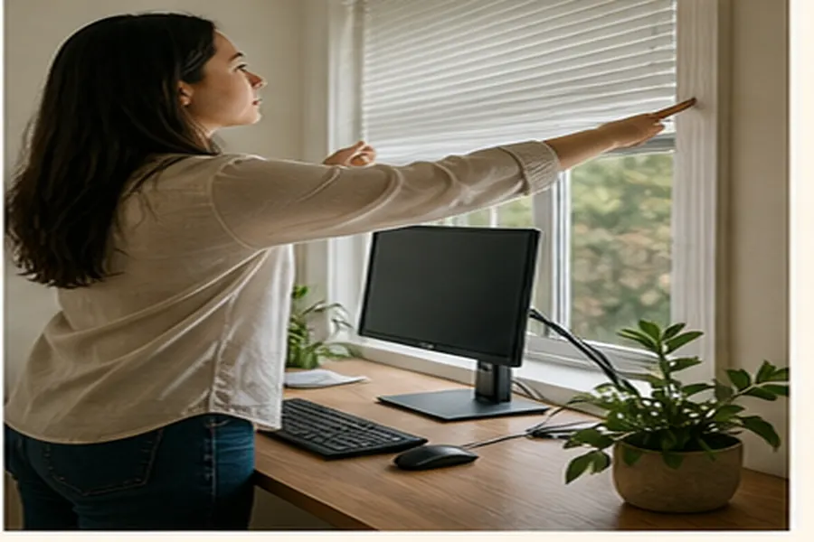 Supporting workspace example for how to measure a desk setup