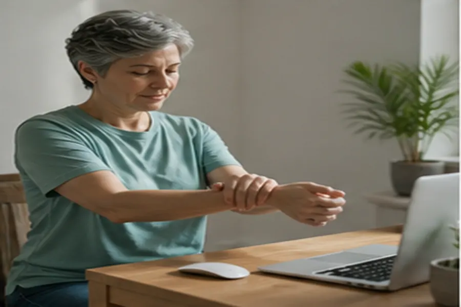 Contextual view illustrating movement breaks at work