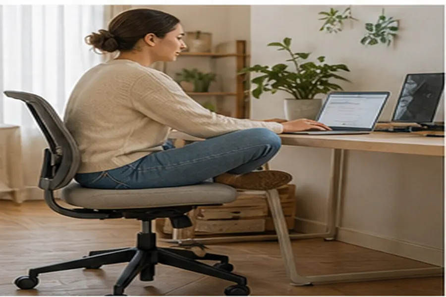 Contextual view illustrating office chair vs dining chair
