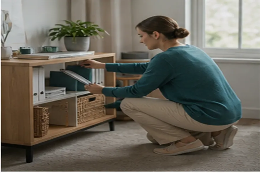 Supporting workspace example for desk work routine